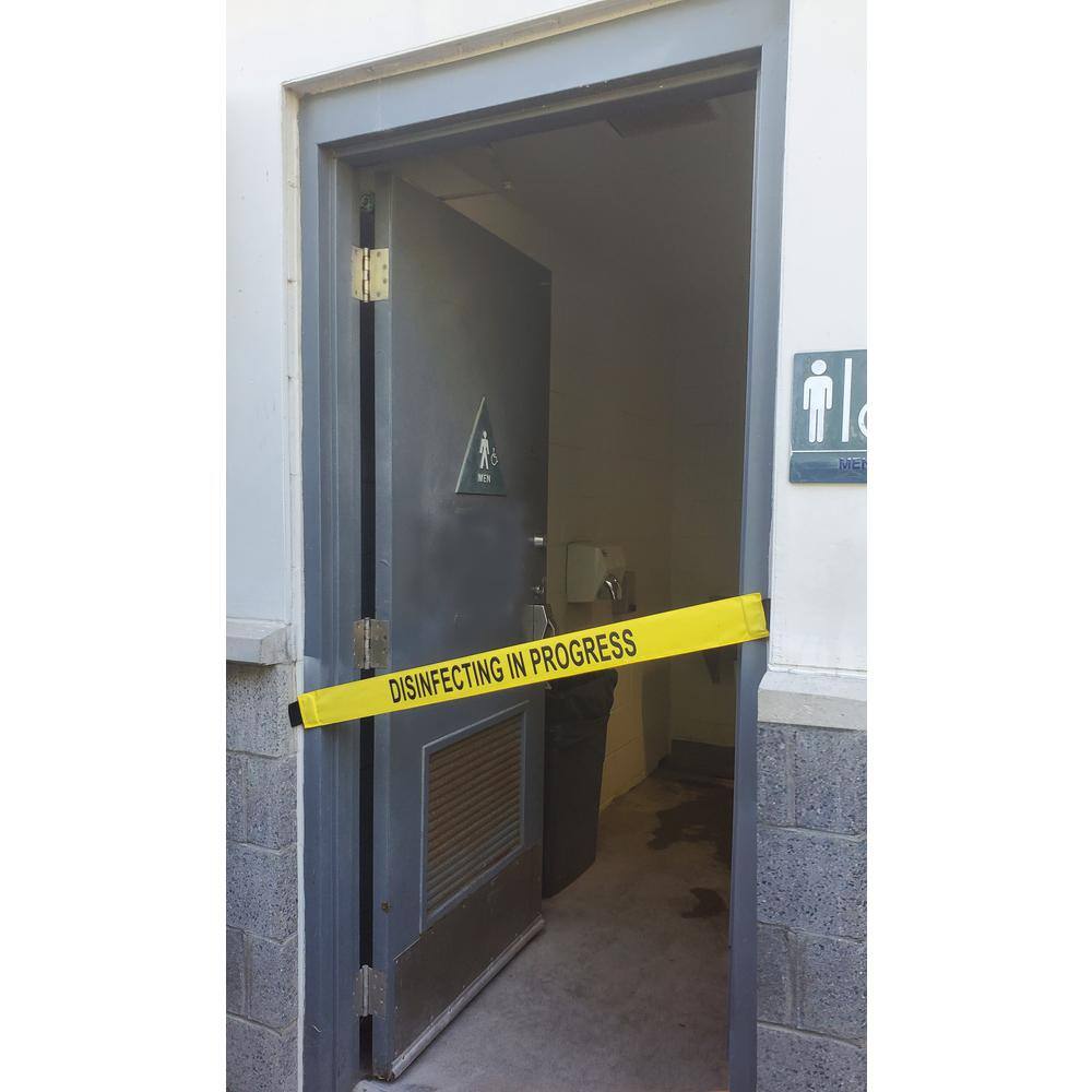 Magnetic Door Barrier Nylon Disinfecting In Progress Safety Banner with Magnetic Ends Fits up to a 51 in. Extra-Wide Doorway
