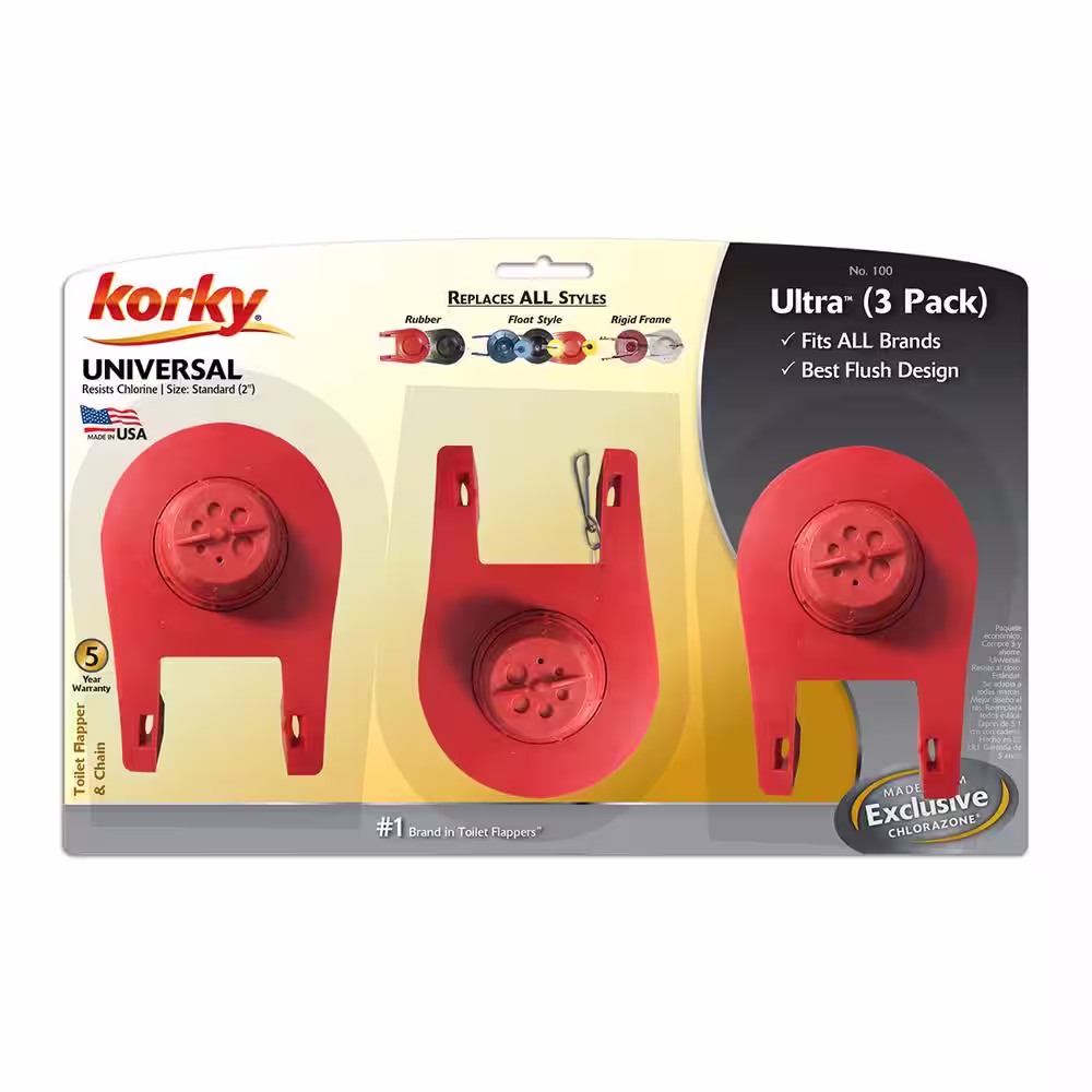 Korky 2 in. Ultra High Performance Toilet Tank Flapper (3-Pack)