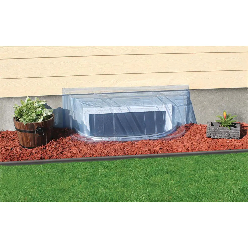 SHAPE PRODUCTS 39 in. W x 13 in. D x 15 in. H Economy Straight Bubble Window Well Cover
