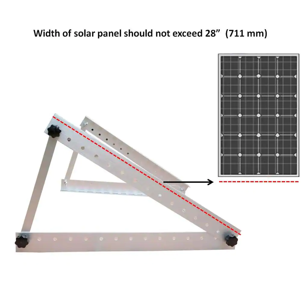 WindyNation Adjustable Solar Panel Mount Mounting Rack Bracket with Large 28 in. Mounting Arms
