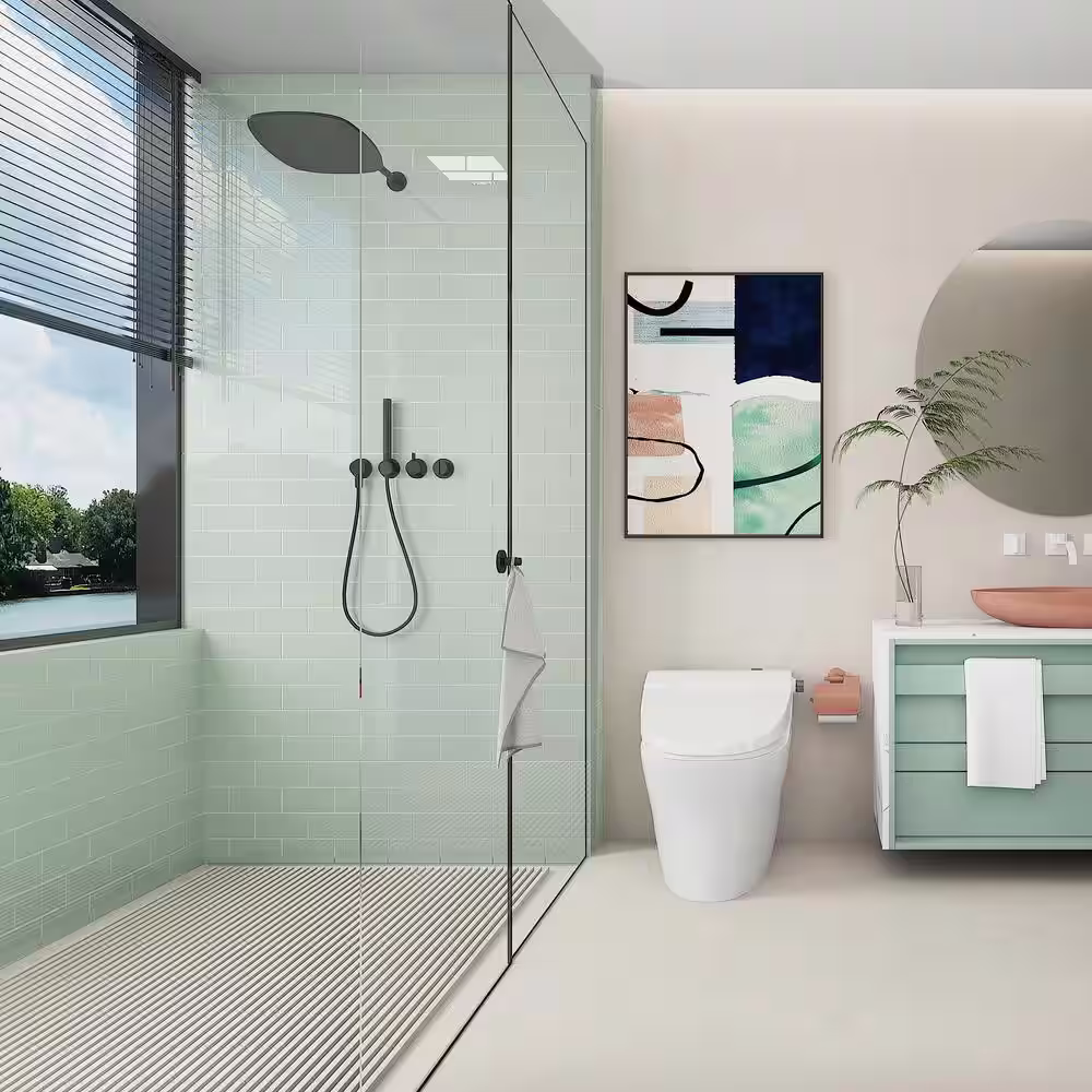 Giorbello Winter Sage 3 in. x 6 in. x 8mm Glass Subway Wall Tile (5 sq. ft./Case)