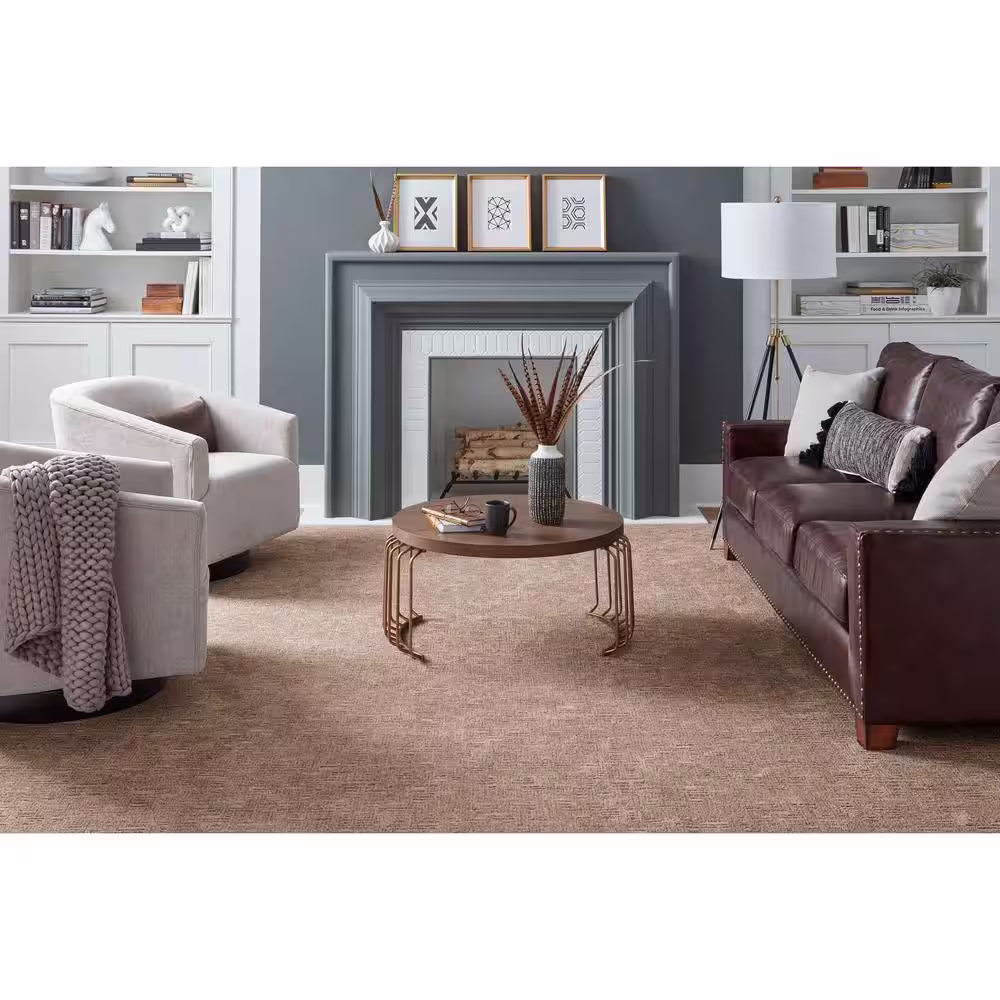 Home Decorators Collection Corry Sound  - Cobble Path - Brown 38 oz. Polyester Pattern Installed Carpet