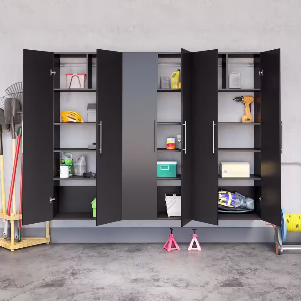 Prepac HangUps 30 in. W x 72 in. H x 16 in. D Large Storage Cabinet in Black ( 1-Piece )