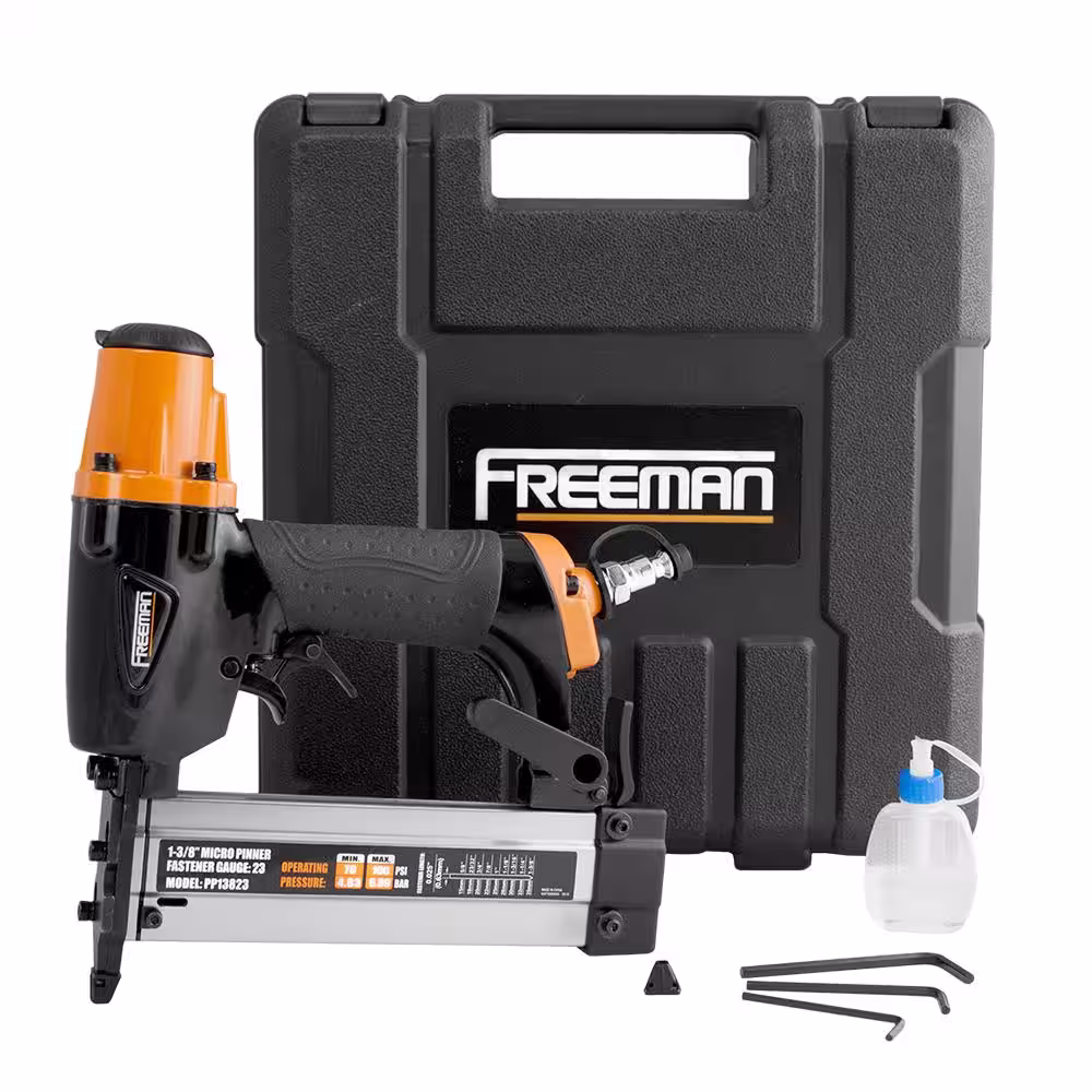 Freeman Pneumatic 23-Gauge 1-3/8 in. Micro Pinner with Carry Case