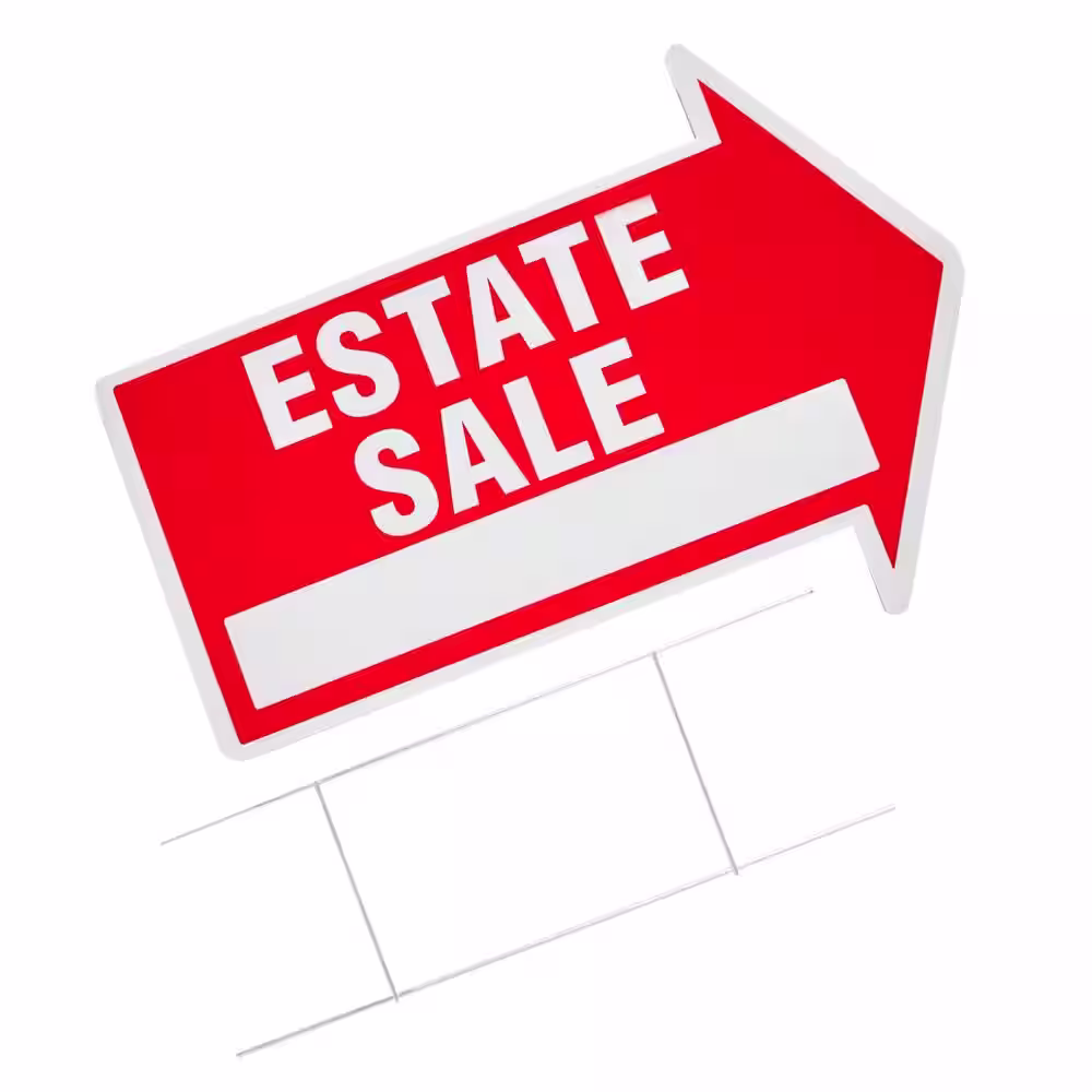 Everbilt 15 in. x 21 in. Corrugated Plastic 2-Sided Estate Sale Sign