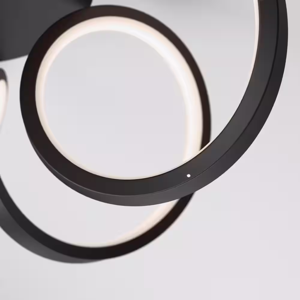 Artika Ribbon 1-Light Black Modern Integrated LED Outdoor Ceiling Hanging Porch Pendant Light
