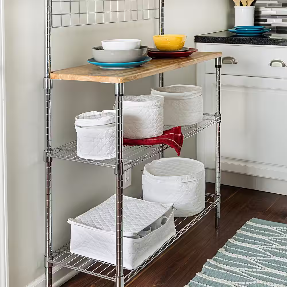Honey-Can-Do 5-Piece Dinnerware Storage Set, White
