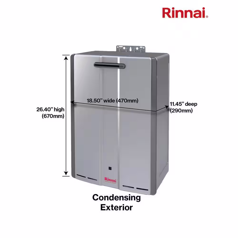 Rinnai Super High Efficiency Plus 9 GPM Residential 160,000 BTU Exterior Natural Gas Tankless Water Heater