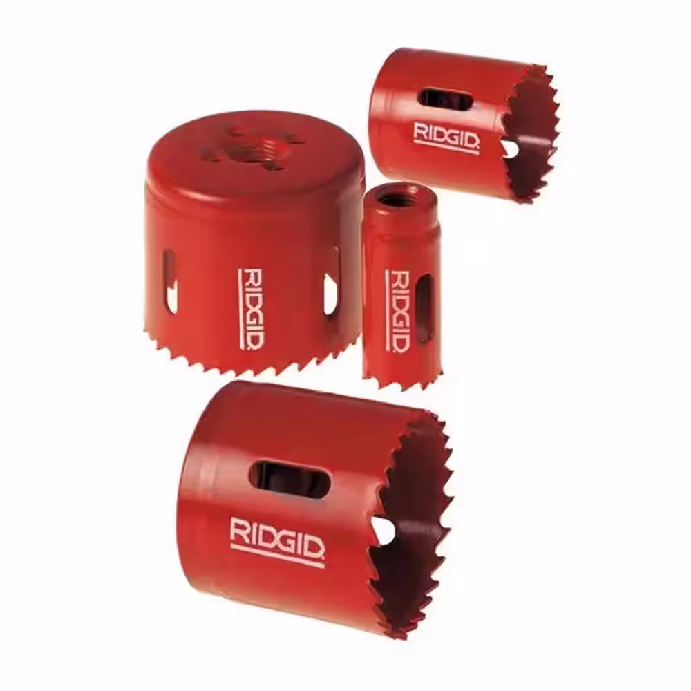 RIDGID 7/8 in., 1-1/8 in., 1-3/4 in., 2-1/4 in., and 2-5/8 in. Plumber Hole Saw Kit for Tubing and Pipe Installation and Repair