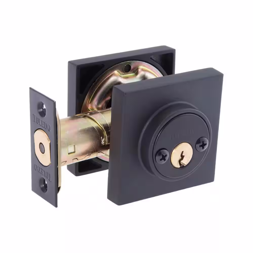 TOLEDO European Square Rosette Iron Steel Double Cylinder Deadbolts