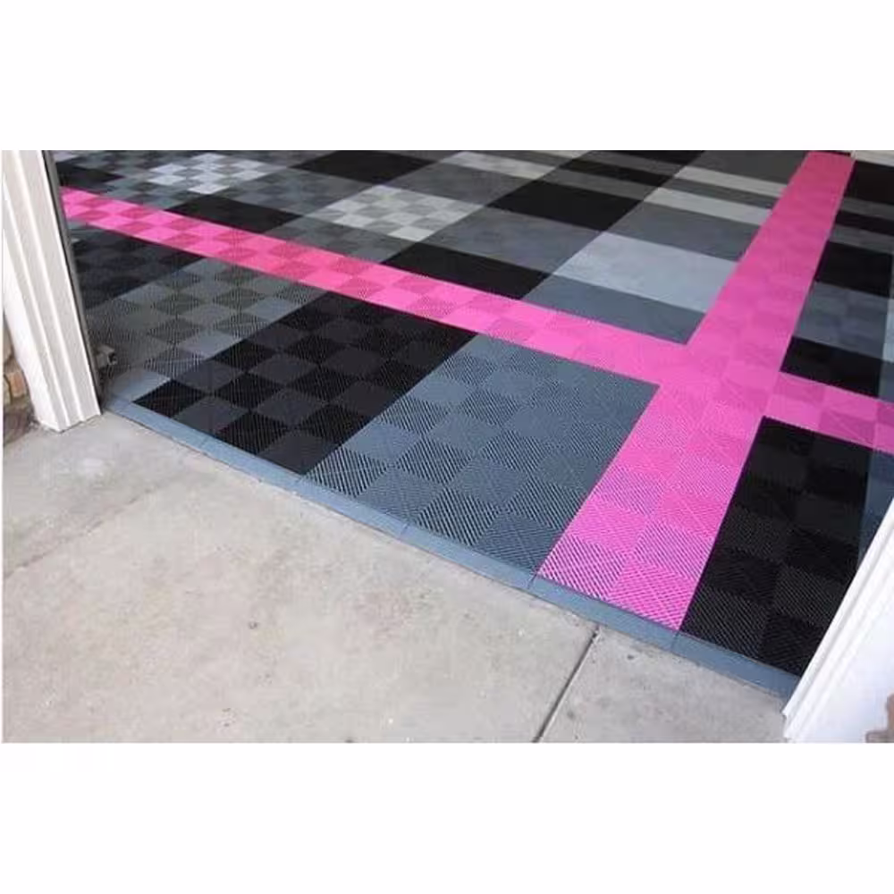 Swisstrax 2.75 in. x 12 in. Jet Black Looped Polypropylene Ramp Edging for Diamondtrax Home Modular Flooring (10-Pack)