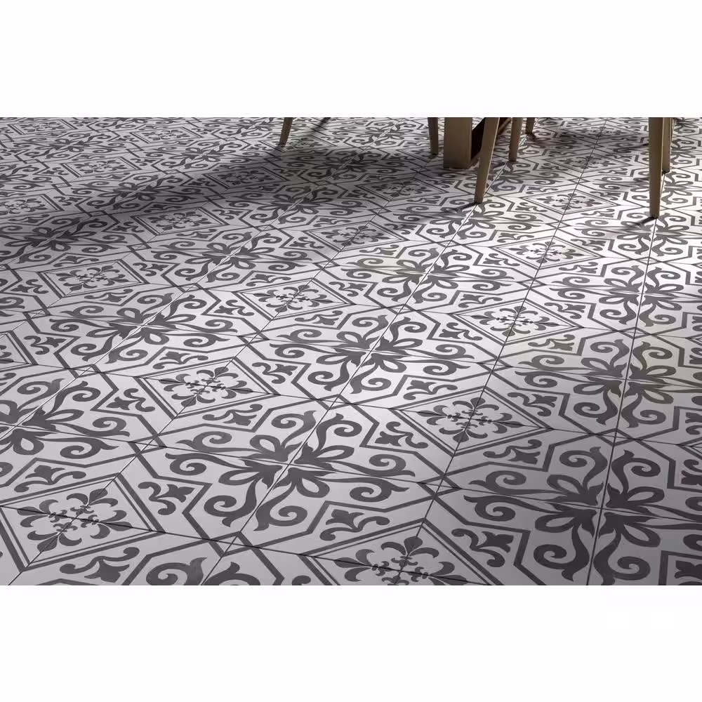 EMSER TILE Nostalgia Epic 17.72 in. x 17.72 in. Matte Patterned Look Ceramic Floor & Wall Tile (10.9 sq. ft./Case)