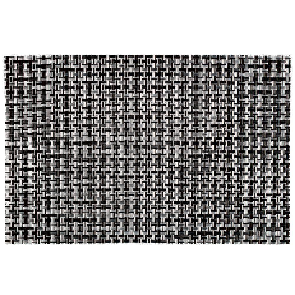 Kraftware EveryTable 18 in. x 12 in. Gun Metal Gray Metallic Woven PVC Placemat (Set of 6)