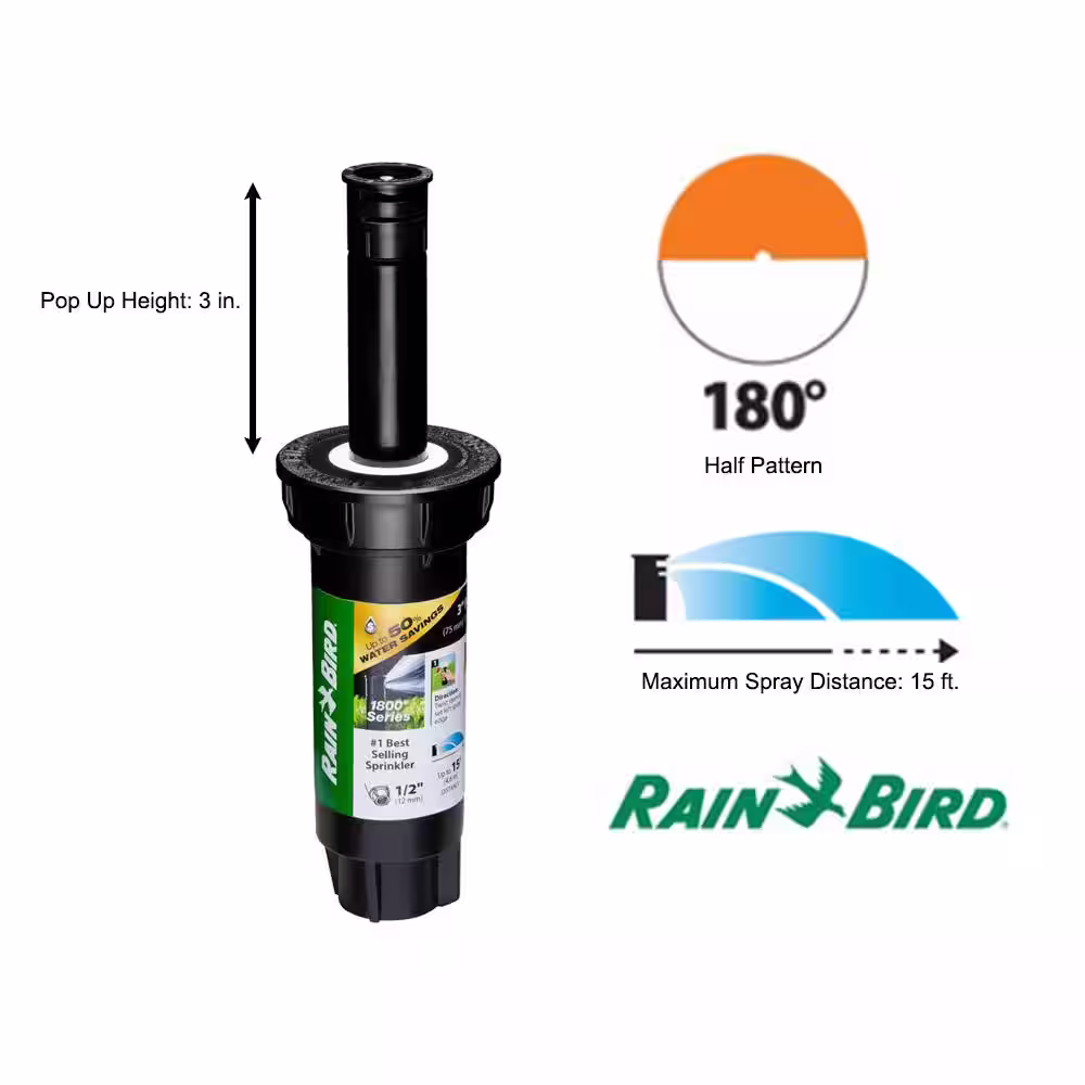 Rain Bird 1800 Series 3 in. Dual Spray Half Circle PRS Sprinkler