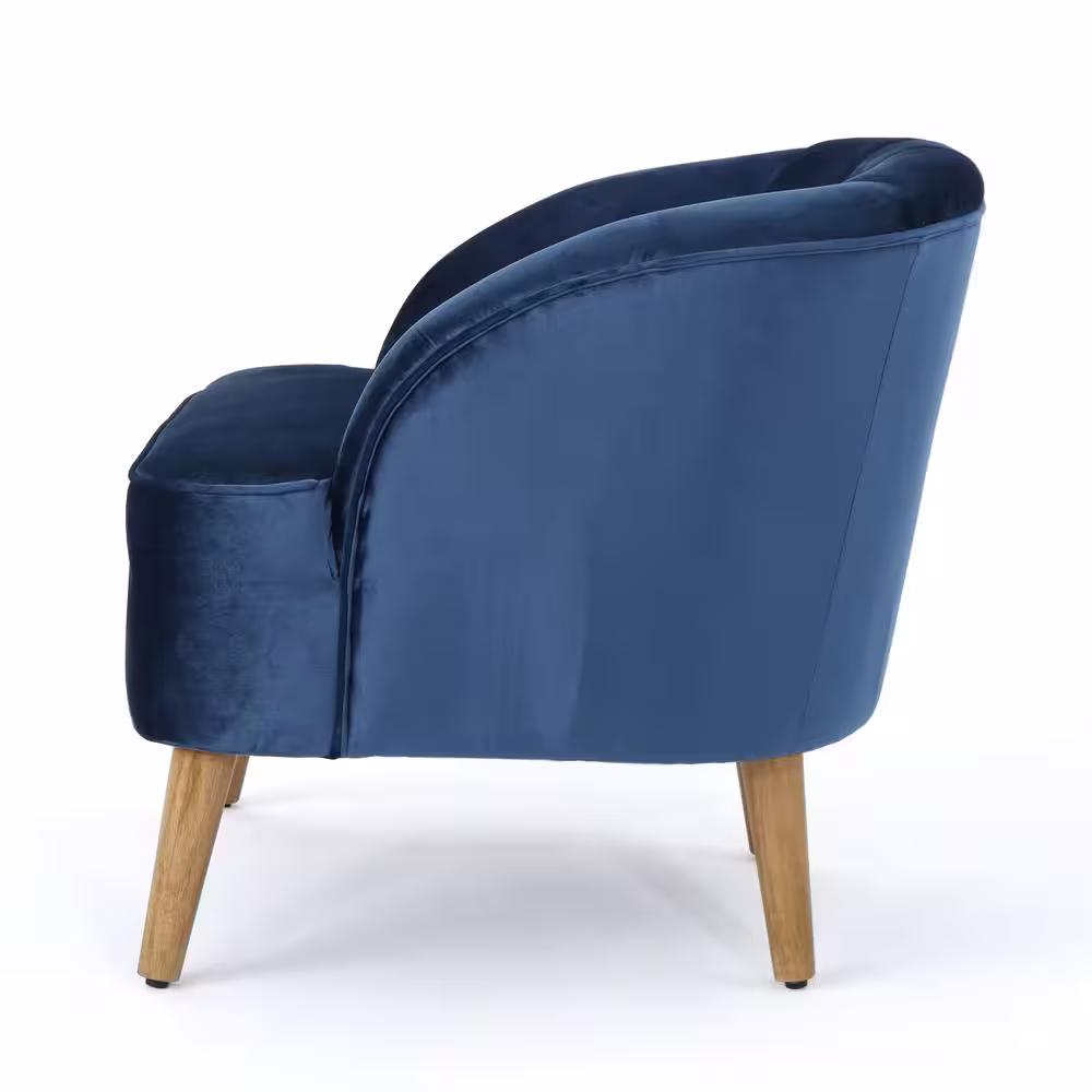 Noble House Amaia Cobalt Velvet Upholstered Club Chair (Set of 2)