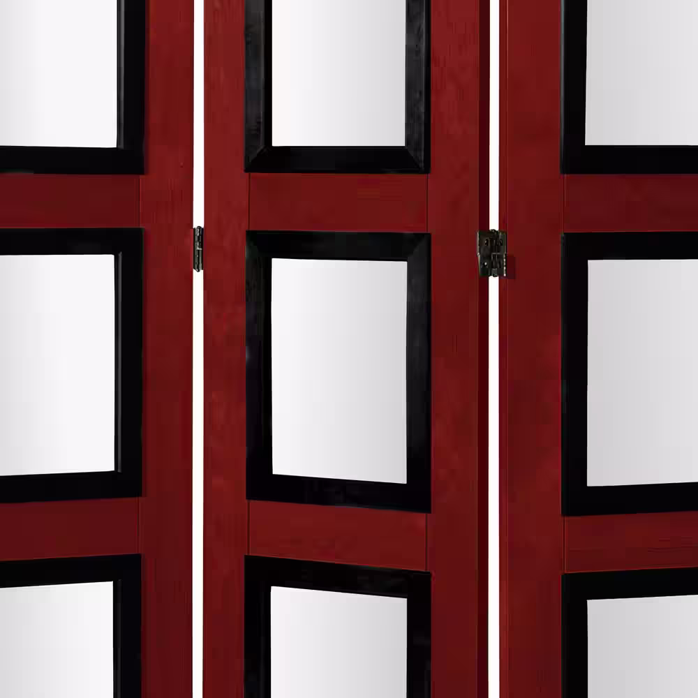 Oriental Furniture 5.5 ft. Rosewood 3-Panel Room Divider