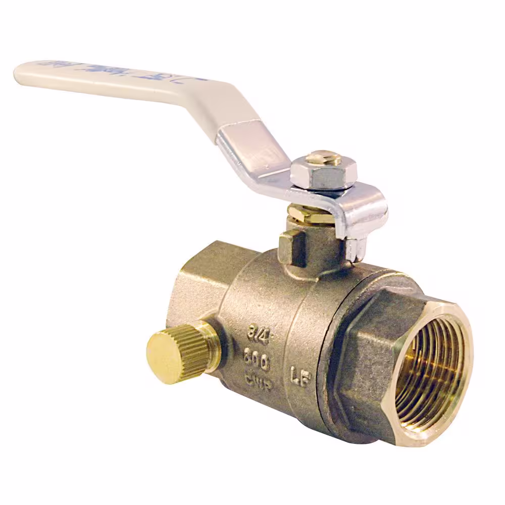 Apollo 3/4 in. Brass Ball Valve with Waste NPT Full-Port