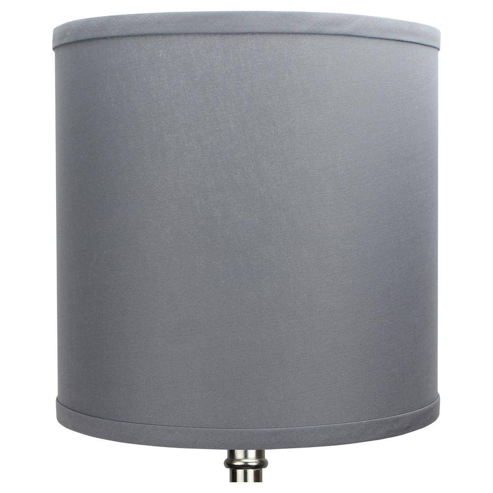 FenchelShades.com 10 in. Top Diameter x 10 in. H x 10 in. Bottom Diameter Linen Graphite Drum Lamp Shade