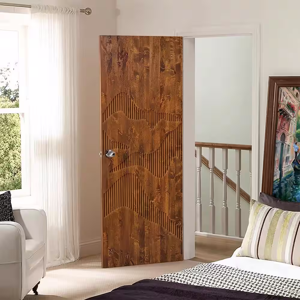 CALHOME 38 in. x 84 in. Hollow Core Walnut Stained Solid Wood Interior Door Slab