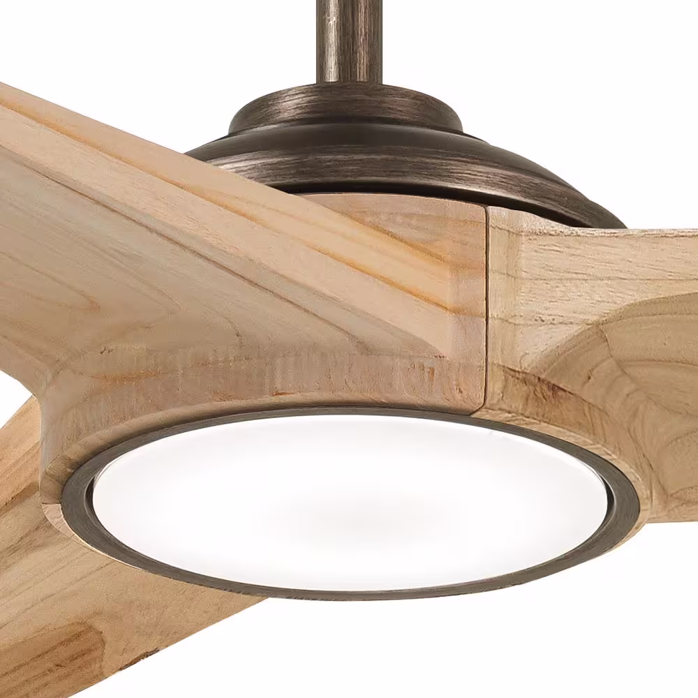 MINKA-AIRE Timber 68 in. Integrated LED Indoor Heirloom Bronze with Maple Smart Ceiling Fan with Light with Remote Control