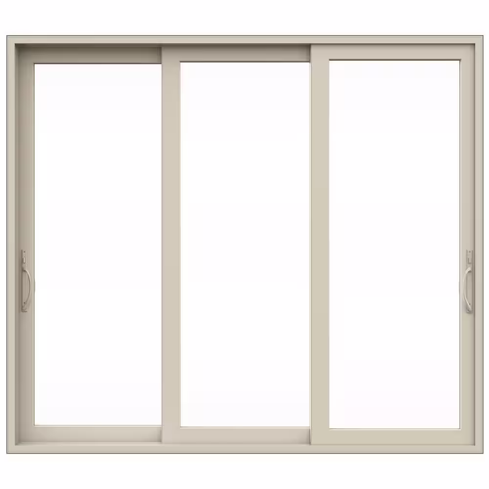 JELD-WEN V4500 Multi-Slide 105 in. x 120 in. Universal Handing Low-E Desert Sand Vinyl 3-Panel Prehung Patio Door