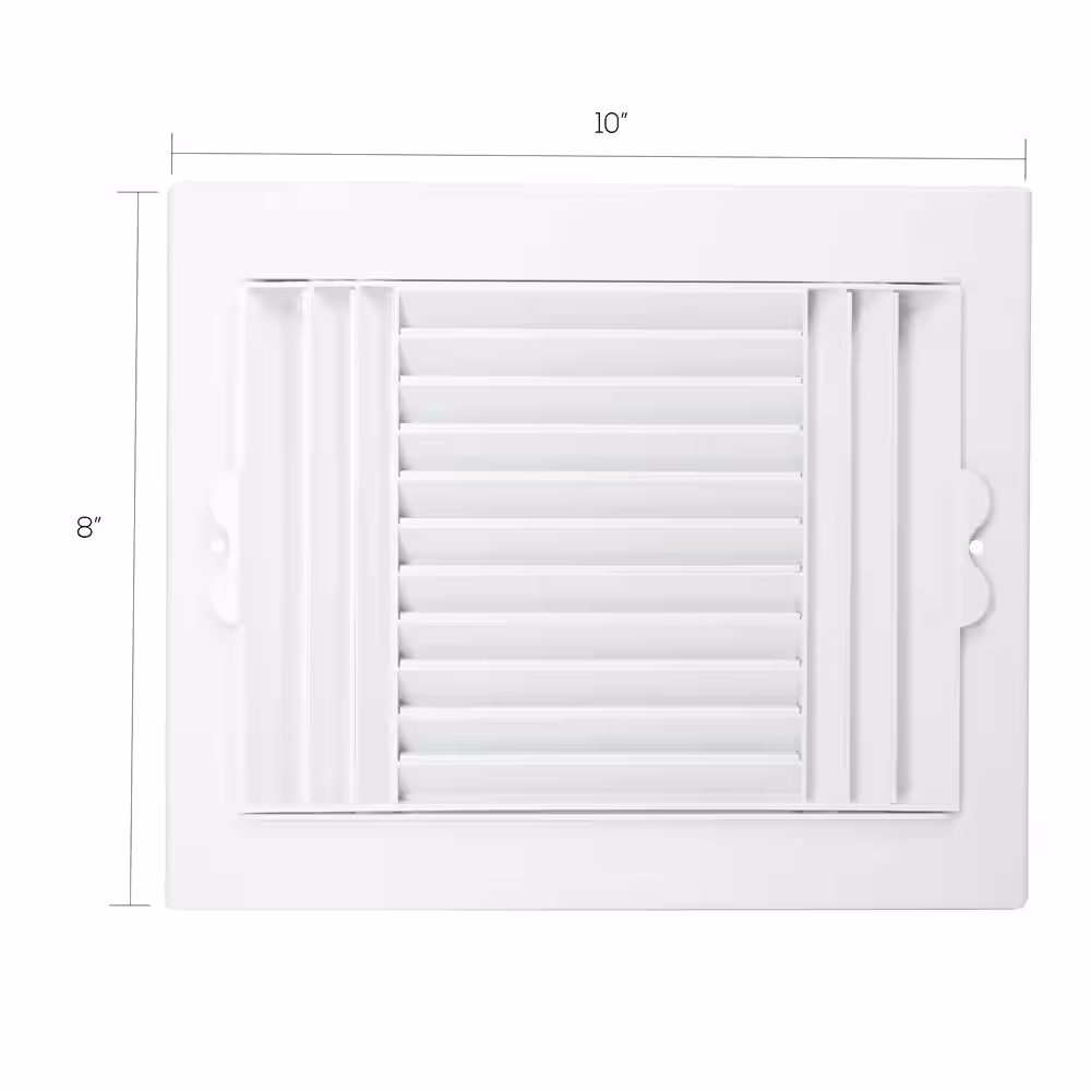 None 10 in. x 8 in. Plastic Ceiling Register in White