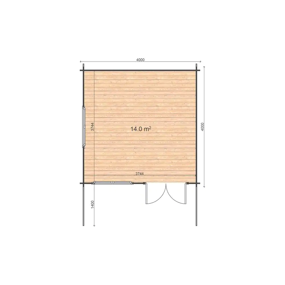 Hud-1 EZ Buildings Alva D Approximate Width (13 ft.) 13 ft. W x 13 ft. D Approximate Depth (13 ft.) Garden House D.I.Y. log Cabin Kit