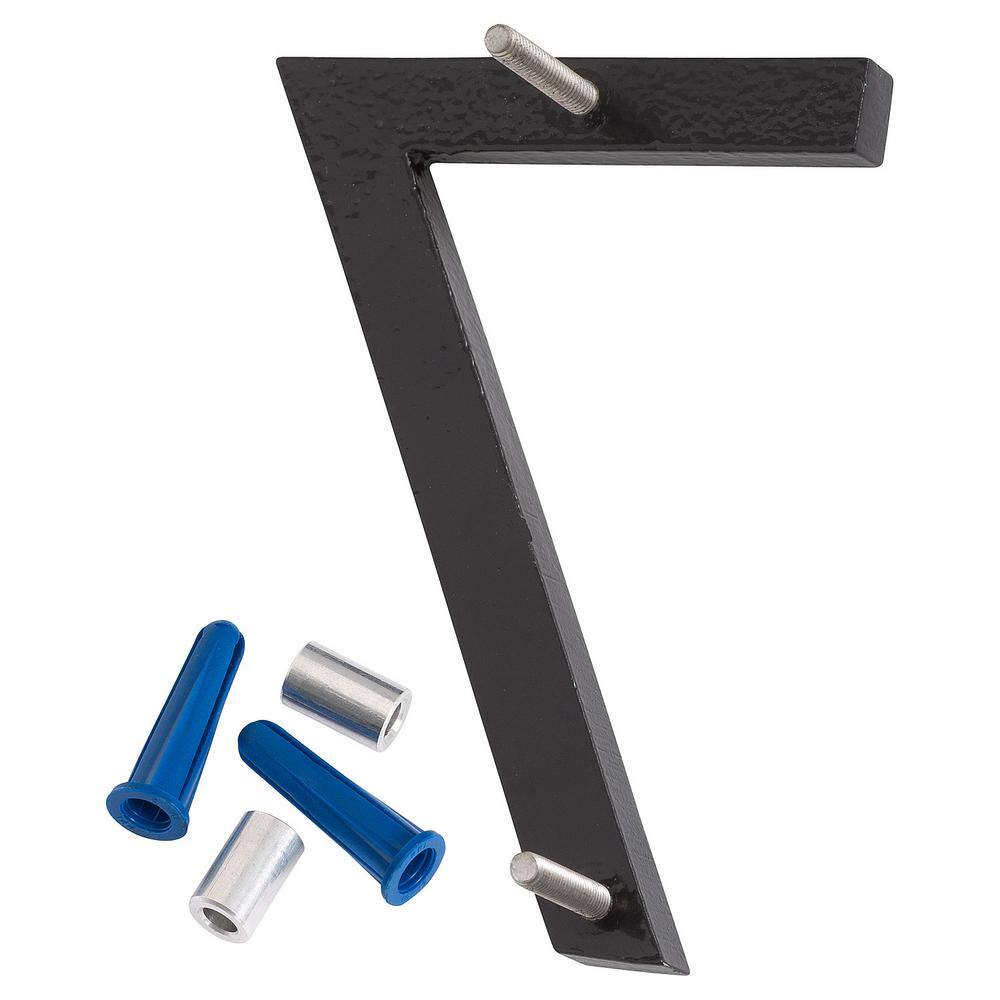 Montague Metal Products 16 in. Satin Nickel/Black 2-Tone Aluminum Floating or Flat Modern House Number 7