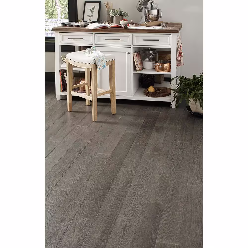OptiWood Timberlodge Oak 7 mm T x 5 in. W Waterproof Wire Brushed Engineered Hardwood Flooring (16.7 sqft/case)