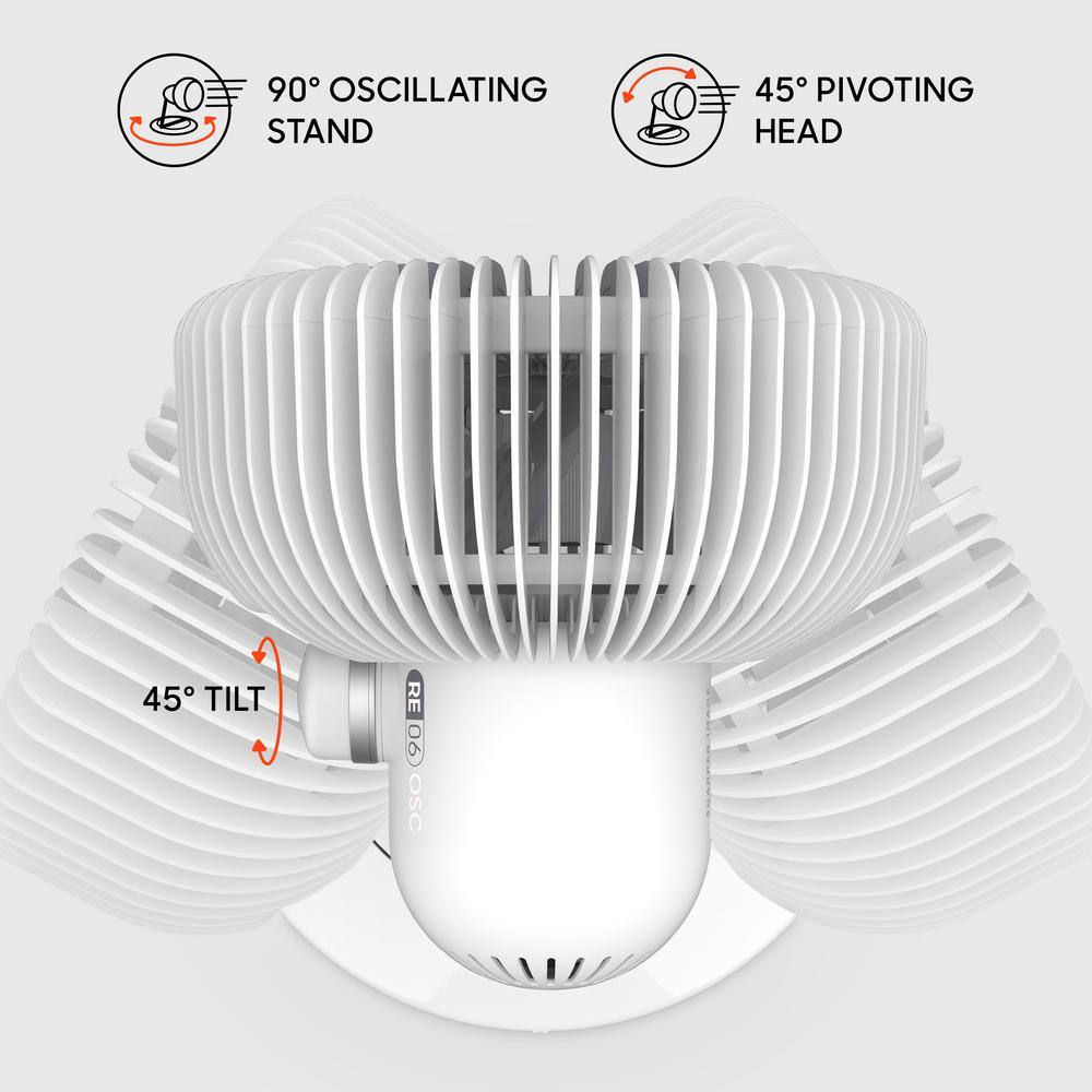 Sharper Image Refresh 06 OSC 9 in. Table Fan 3 fan speeds in White with Oscillation and Remote