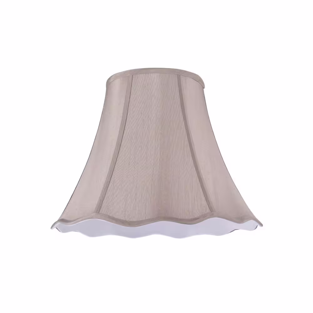Aspen Creative Corporation 12 in. x 9.5 in. Taupe Scallop Bell Lamp Shade