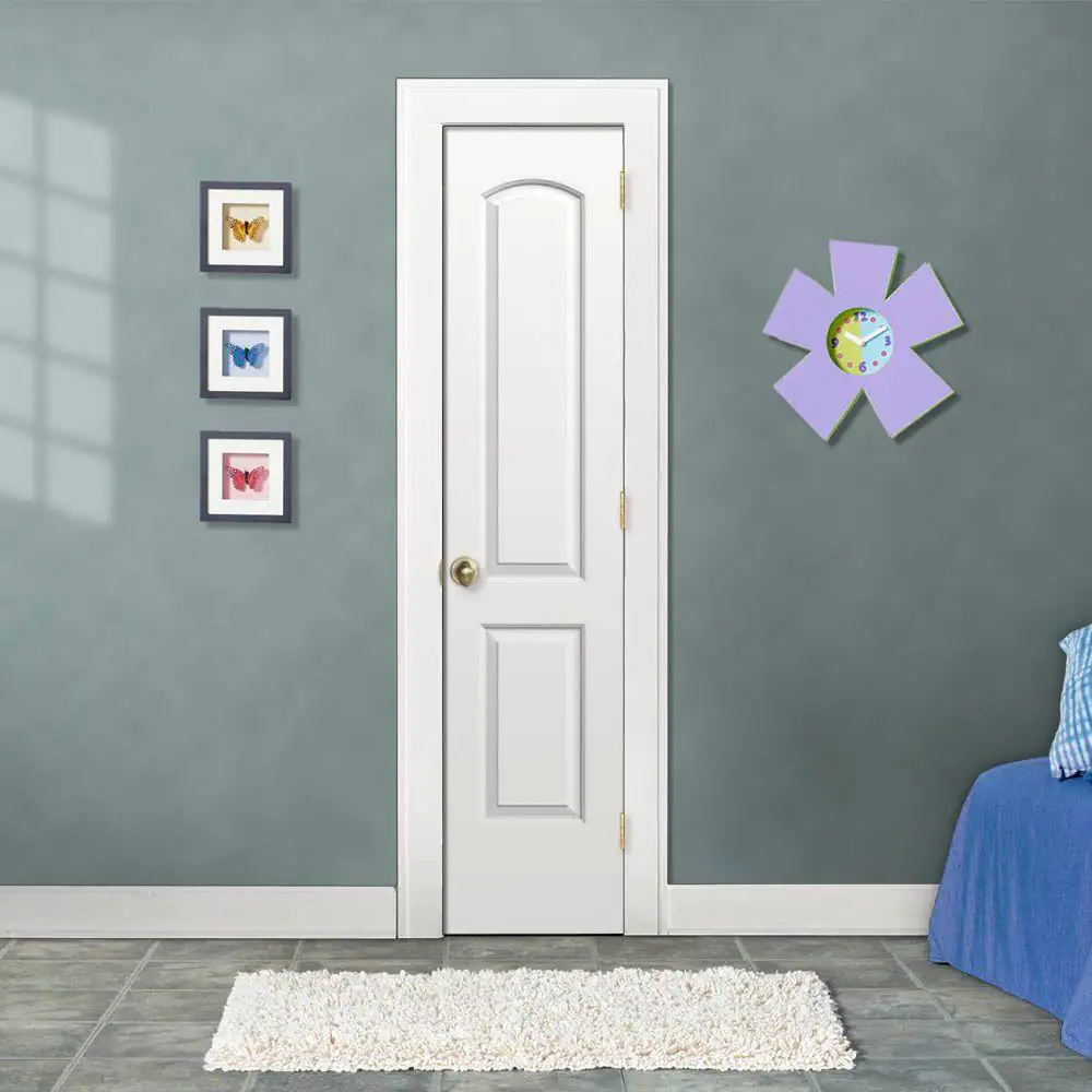 JELD-WEN 18 in. x 80 in. Continental White Painted Left-Hand Smooth Molded Composite Single Prehung Interior Door