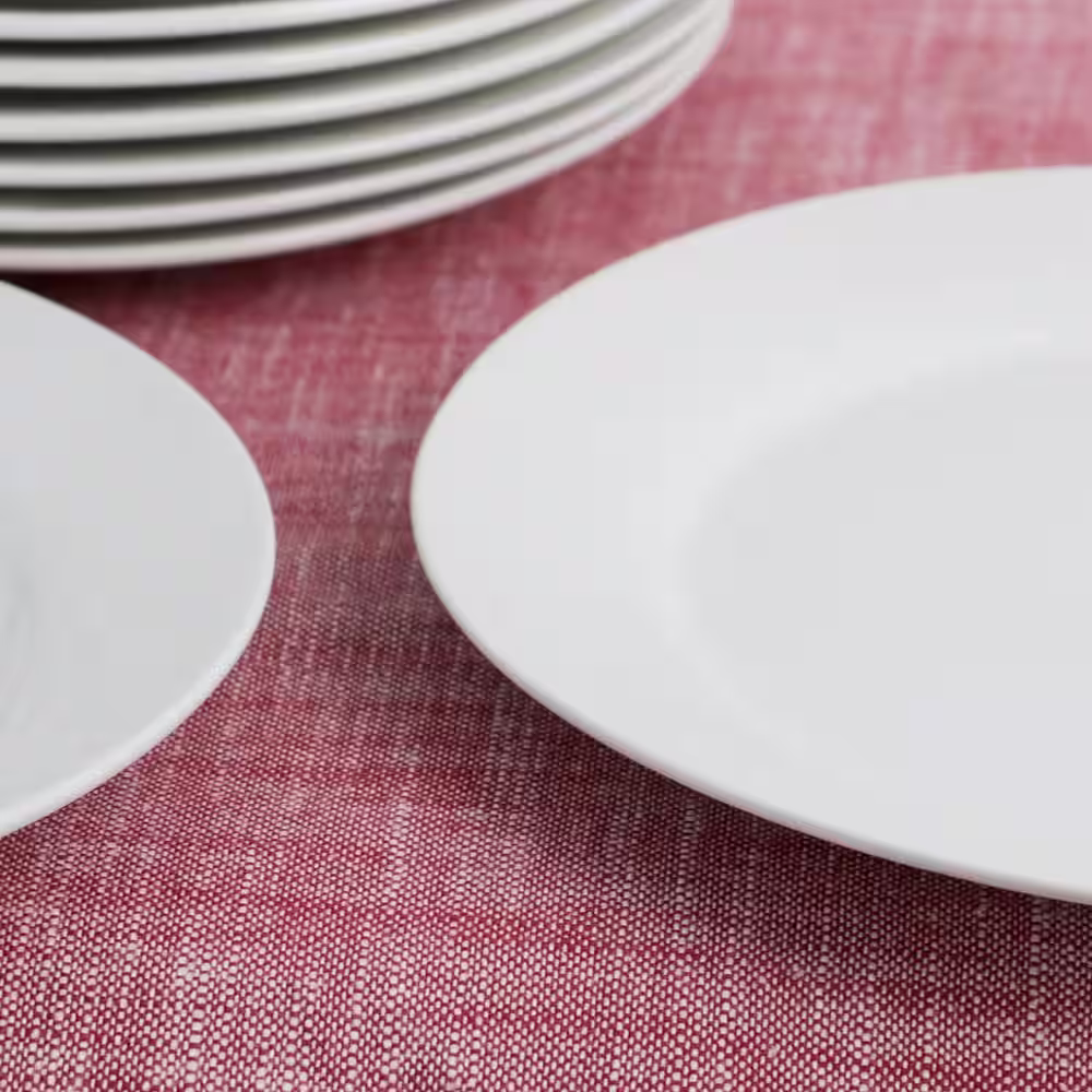 Gibson Home Noble Court 7.5 in. White Dessert Plate (Set of 12)
