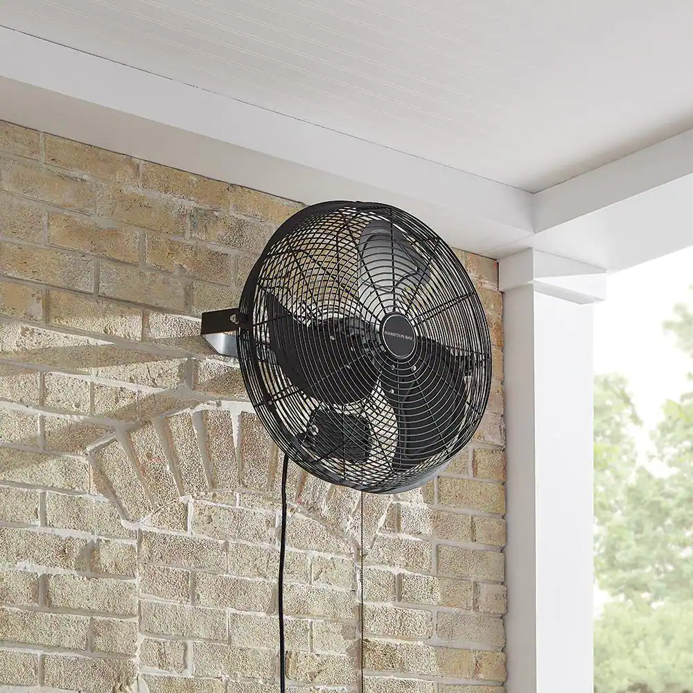 Hampton Bay 18 in. 3-Speed High Velocity Black Wall Mount Fan with 3 Blades