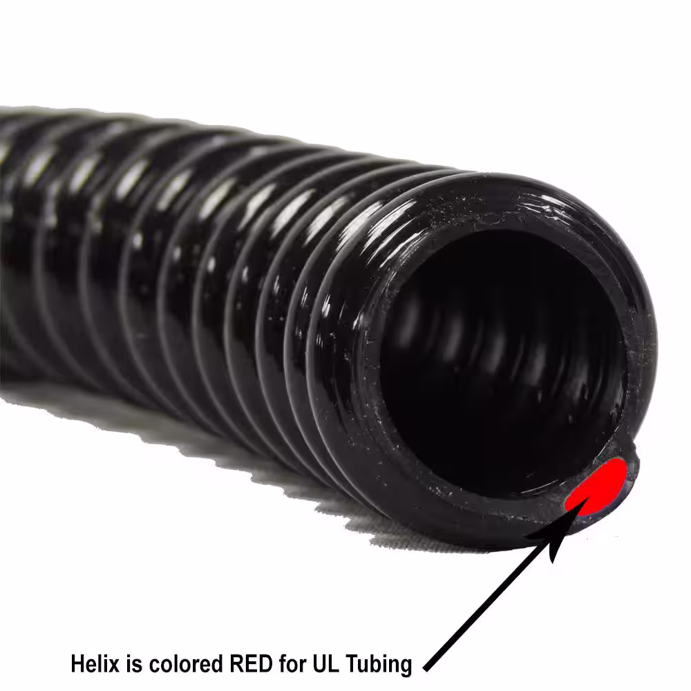 HYDROMAXX 1-1/2 in. Dia x 100 ft. UL Sizing Black Non Kink, Corrugated, Flexible PVC Pond Tubing