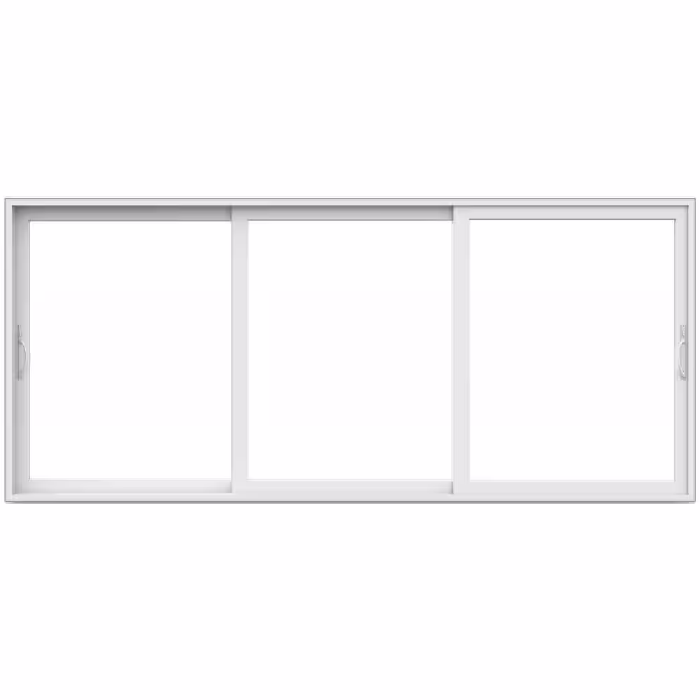JELD-WEN V4500 Multi-Slide 177 in. x 80 in. Universal Handing Low-E White Vinyl 3-Panel Prehung Patio Door