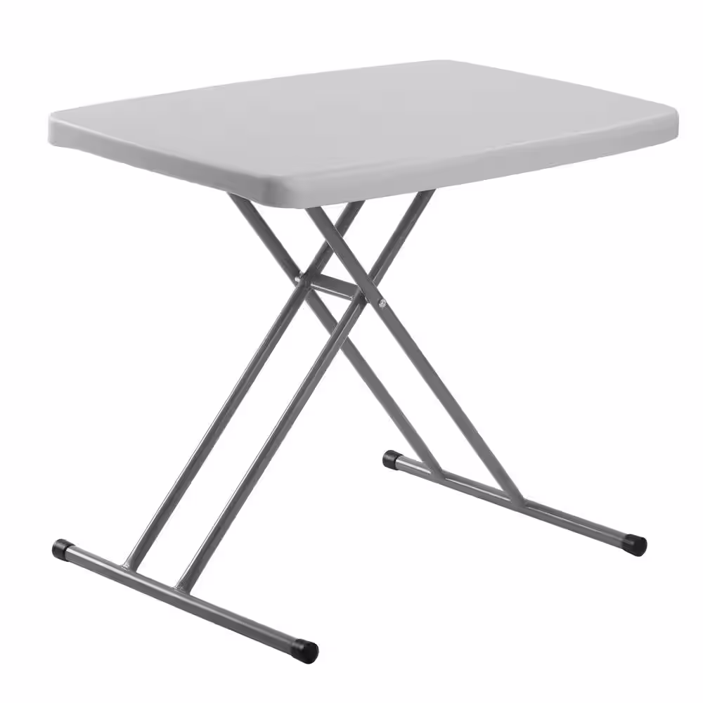 None 20 in. W x 30 in. D Speckled Grey High-Density Polyethylene (HDPE) Top Height Adjustable Personal Folding Table