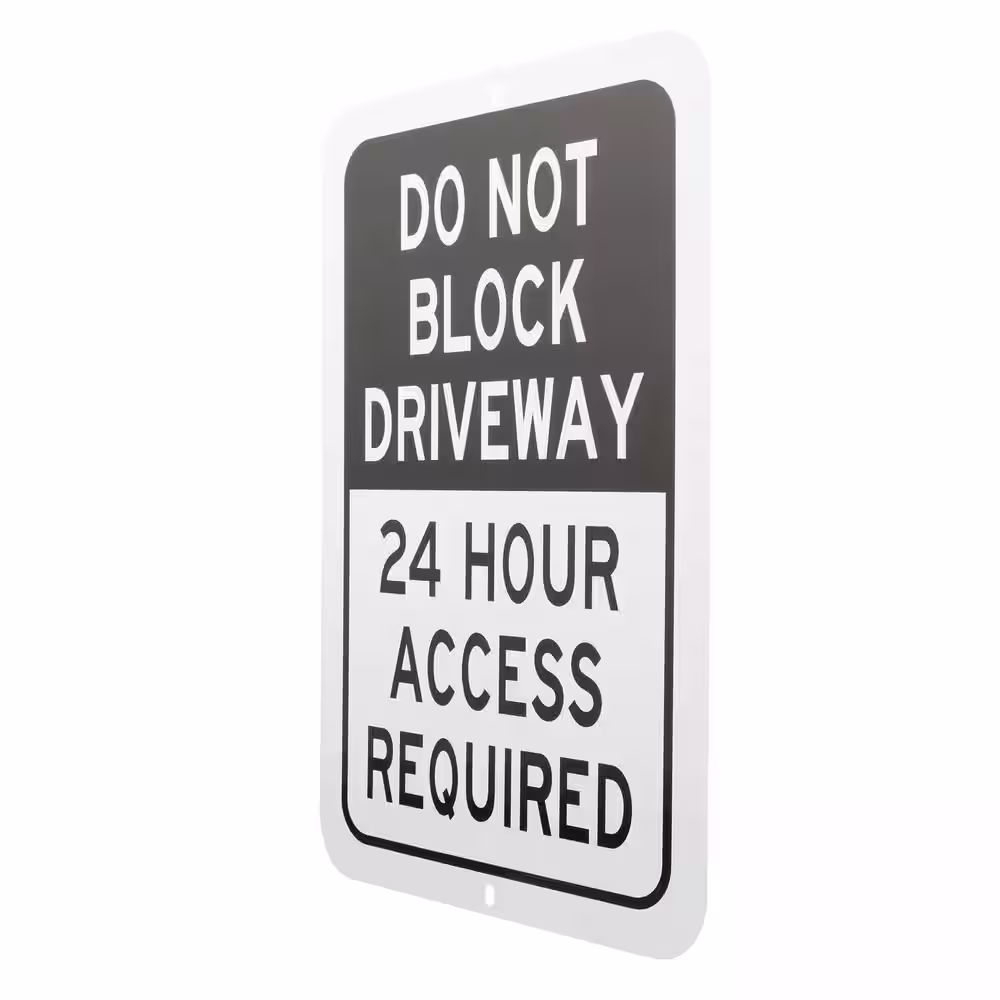 Everbilt 18 in. x 12 in. Aluminum Do Not Block Driveway Sign