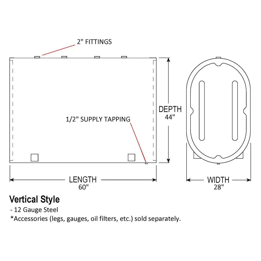None Vertical 275 Gal. Heating Oil Tank