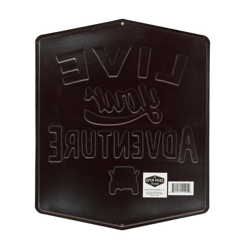 Open Road Brands Live Your Adventure Embossed Tin Sign