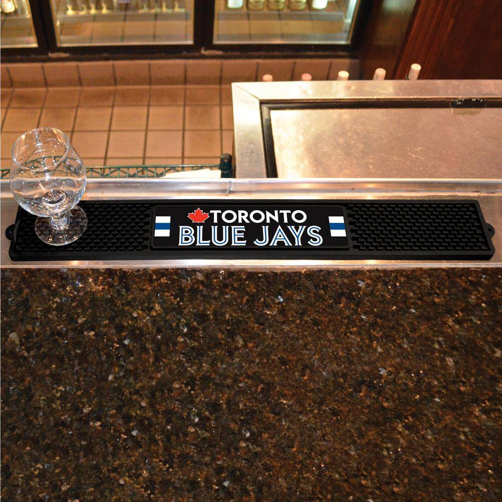 FANMATS MLB- 3.25 in. x 24 in. Black Toronto Blue Jays Drink Mat