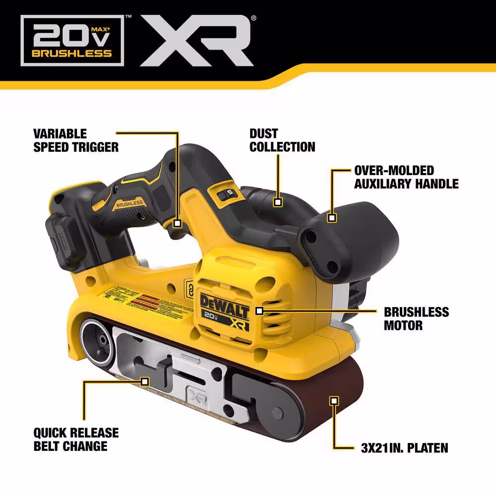 DEWALT 20-Volt Cordless Belt Sander (Tool-Only)
