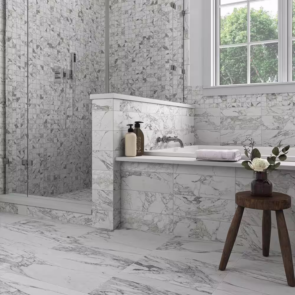 Marazzi EpicClean Milton Arabescato Marble 12 in. x 24 in. Glazed Porcelain Floor and Wall Tile (374.4 sq. ft./Pallet)