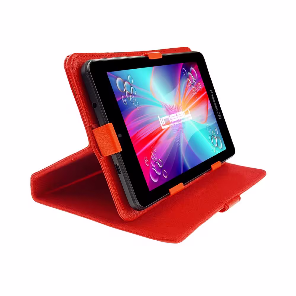 LINSAY 7 in. Tablet with Red Case 2GB Ram 32GB Storage Android 12
