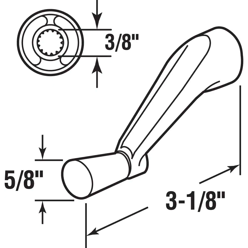 Prime-Line Crank Handle, 3/8 in. Spline Socket, Stone Color, Fits Andersen Casement Operators
