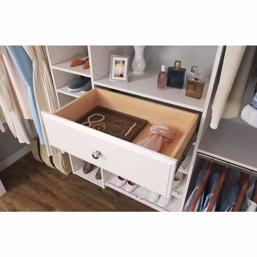 Closet Evolution 8 in. H x 24 in. W White Wood Drawer