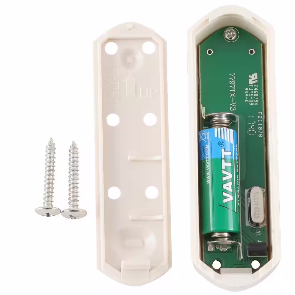 Defiant Wireless Battery Operated Doorbell Push Button, White