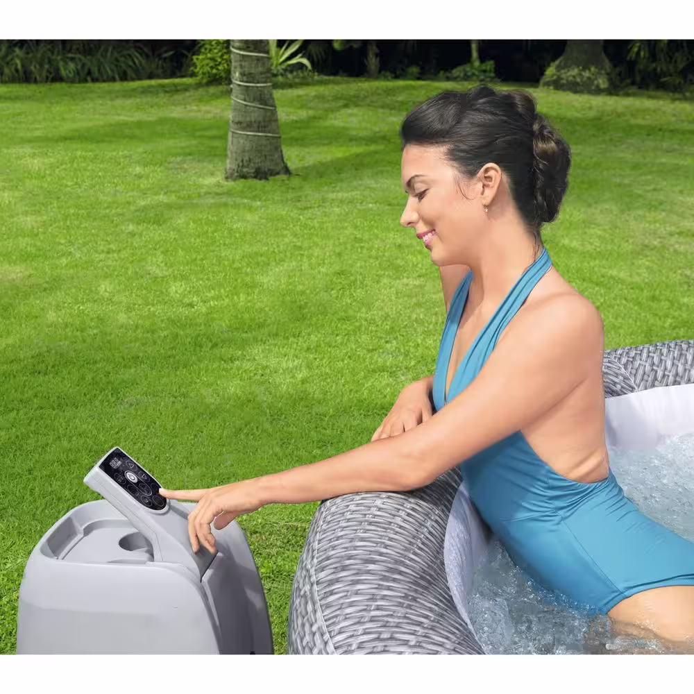 Bestway SaluSpa AirJet 6-Person Inflatable Hot Tub and PureSpa Multi Colored Lights
