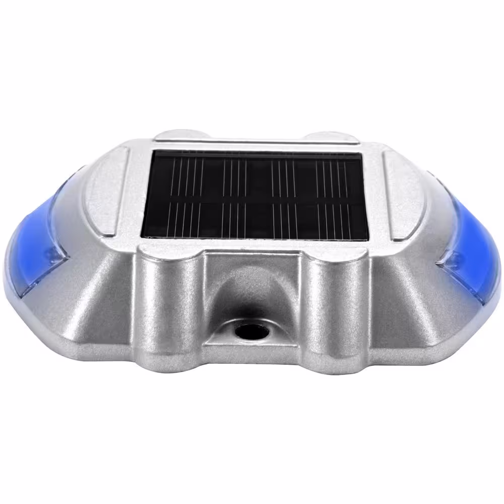 VEVOR Driveway Lights 8-Pack Outdoor Waterproof Wireless 6 LEDs Solar Dock Lights with Screw for Warning Walkway Sidewalk Blue