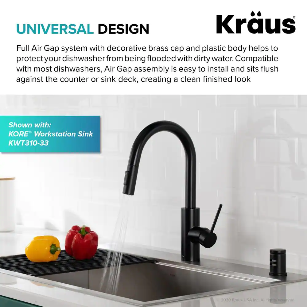 KRAUS Dishwasher Air Gap in Matte Black